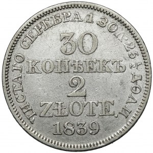 30 kopiejek = 2 złote 1839 MW, Warszawa