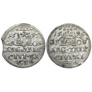 Zygmunt III Waza, Trojak Ryga 1595-1596, zestaw (2szt)