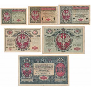 Allgemein / Allgemein 1/2 - 100 mkp 1916 (6 St.)