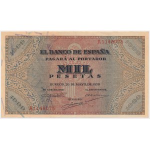 Spain, 1.000 Pesatas 1938