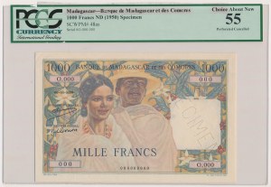 Madagascar, 1.000 Francs (1950) - SPECIMEN