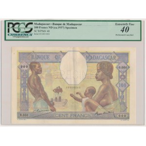 Madagascar, 100 Francs (1937) - SPECIMEN