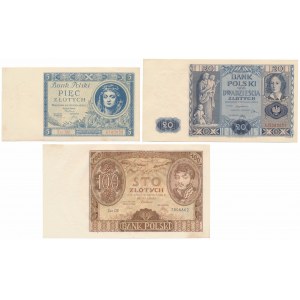 Zestaw banknotów polskich z lat 1930-1936 (3szt)