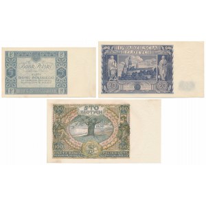 Zestaw banknotów polskich z lat 1930-1936 (3szt)