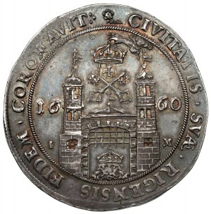 Szwecja, Karol XI, Talar Ryga 1660 IM - rzadki i bardzo ładny