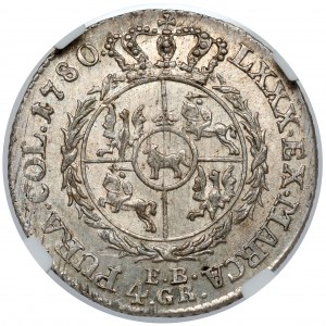 Poniatowski, 1 zloty 1780 EB - BEAUTIFUL and rare