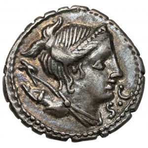 Republika, T. Claudius Nero (79 p.n.e.) Denar serratus