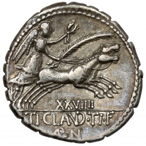 Roman Republic, T. Claudius Nero (79 BC) AR Denarius serratus