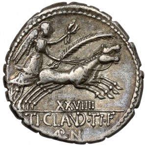 Republika, T. Claudius Nero (79 p.n.e.) Denar serratus