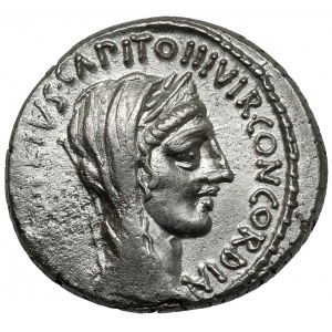 Roman Republic, P. Fonteius P. f. Capito (59 BC) AR Denarius - rare