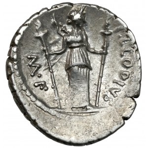 Republika, P. Clodius M. f. Turrinus (42 p.n.e.) Denar