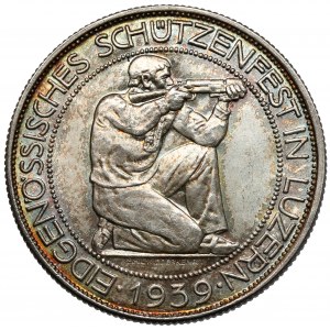 Switzerland, 5 Francs 1939, Luzern, Shooting Festival