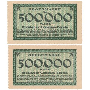 Breslauer Consum-Verein (Wrocław), Gegenmarke 2x 500.000 mark 1923 (2szt)