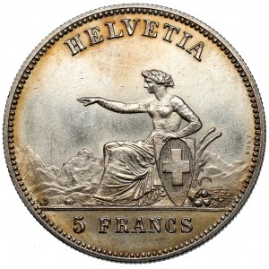 Szwajcaria, 5 franków (talar strzelecki) 1863, Neuchâtel