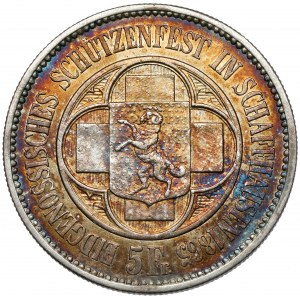 Switzerland, 5 Francs 1865, Schaffhausen, Shooting Festival