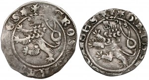Czechy, Jan I Luksemburski (1310-1346) Grosz praski, zestaw (2szt)