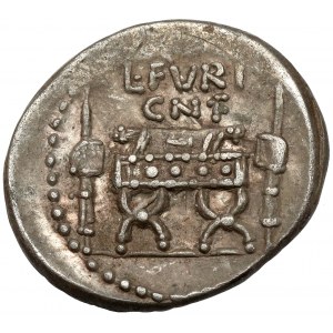 Republika, L. Furius Cn. f. Brocchus (63 p.n.e.) Denar