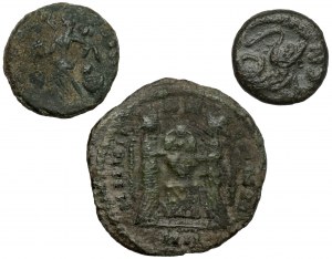 Celtyckie naśladownictwa monet rzymskich, zestaw (3szt)