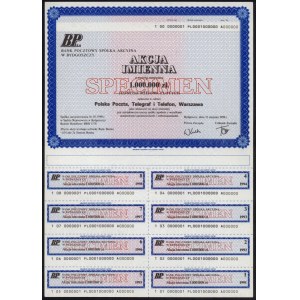 Bank Pocztowy Sp. Akc. w Bydgoszczy, 1 mln zł 1990 - SPECIMEN