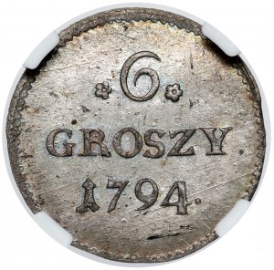 Poniatowski, 6 groszy 1794 - pierwszy typ - piękna