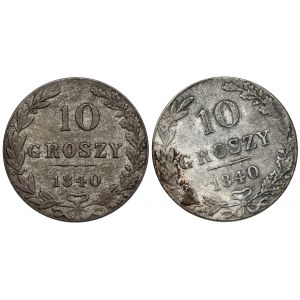 10 groszy 1840 MW, w tym skrętka (2szt)