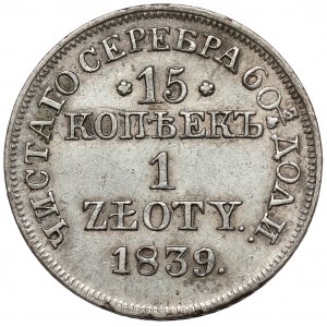 15 kopiejek = 1 złoty 1839 MW, Warszawa