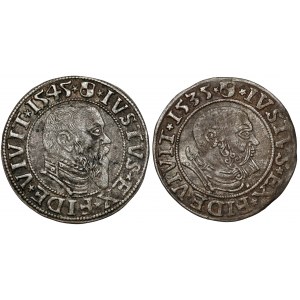 Prusy, Albrecht Hohenzollern, Grosz Królewiec 1535-1545, zestaw (2szt)