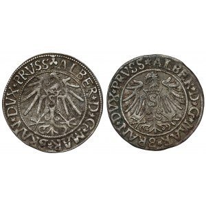 Prusy, Albrecht Hohenzollern, Grosz Królewiec 1535-1545, zestaw (2szt)