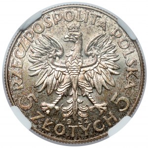 Głowa Kobiety 5 złotych 1932 bez znaku, Londyn - piękne