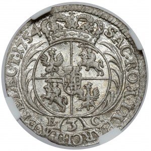 August III Sas, Trojak Lipsk 1754 EC