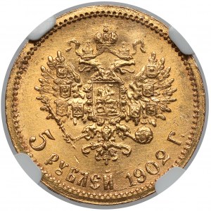 Rosja, Mikołaj II, 5 rubli 1902 AP