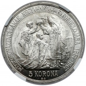Hungary, Franz Joseph I, 5 koron 1907 - 40th Anniversary of the Coronation