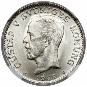 Szwecja, Gustaw V, 1 krona 1939-G