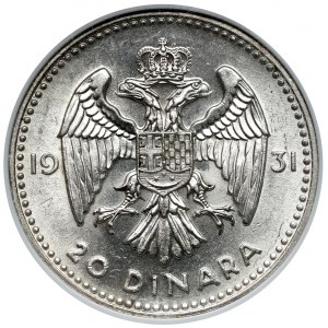 Yugoslavia, Alexander I, 20 Dinara 1931