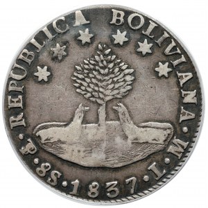 Bolivia, 8 soles 1837-PTS LM