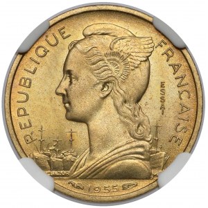 Réunion, 10 francs 1955 - Essai Pattern