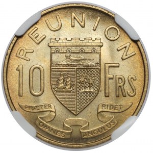 Réunion, 10 francs 1955 - Essai Pattern