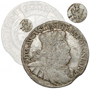 August III Sas, Troy Leipzig 1754 EC - Eagles in RIGHT - rare