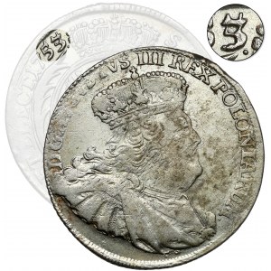 August III Sas, Dwuzłotówka Lipsk 1753 - 8 GR - przebitka?