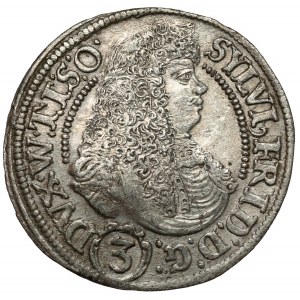 Śląsk, Sylwiusz Fryderyk, 3 krajcary 1676 SP, Oleśnica