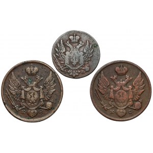 1-3 grosze polskie 1823-1833, zestaw (3szt)
