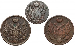 1-3 grosze polskie 1823-1833, zestaw (3szt)