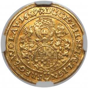 Silesia-Liegnitz-Brieg, Georg III, Ludwig IV, and Christian, Ducat 1659 EW, Brieg