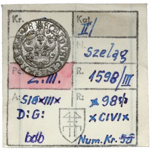 Zygmunt III Waza, Szeląg Ryga 1598 - ex. Kałkowski