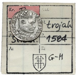 Stefan Batory, Trojak Olkusz 1584 - inicjały GH - ex. Kałkowski