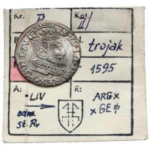 Zygmunt III Waza, Trojak Ryga 1595 - LIV - ex. Kałkowski