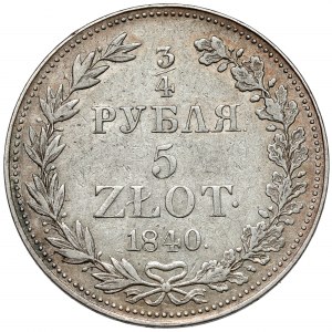 3/4 rubla = 5 złotych 1840 MW, Warszawa