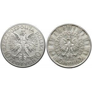 Sobieski 10 złotych 1933 i Piłsudski 10 złotych 1934, zestaw (2szt)