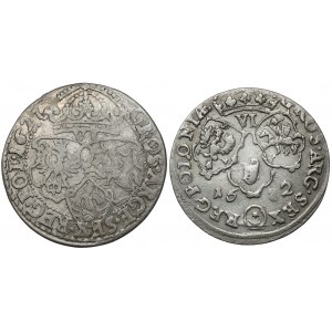 Sigismund III Vasa, Sixpak Kraków 1627 and John III Sobieski, Sixpak Bydgoszcz 1682 TLB, set (2pcs)