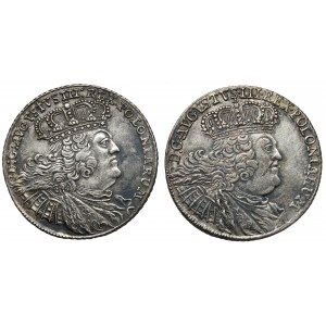 August III Sas, Orty Lipsk 1755-1756 EC, zestaw (2szt)